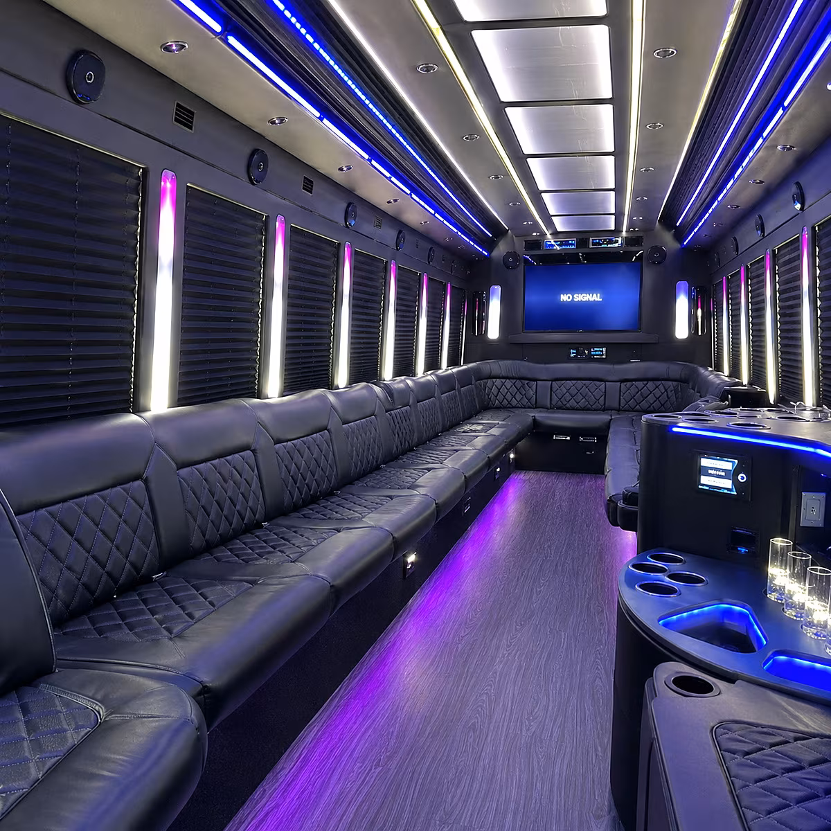 owensboro 30 passenger party bus inside